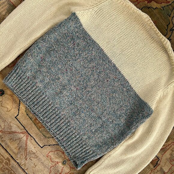 Vintage Preppy Argyle Sweater Cream Wool Blend Size M by CATALINA - Picture 7 of 8